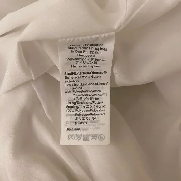 J. Crew Sailor Style White High Waisted Cropped Wide Leg Linen Blend Pants Sz. 6 - Picture 9 of 9